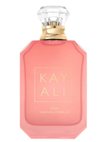Compare aroma to Eden Sparkling Lychee 39 by Kayali women type 1oz flip top bottle perfume fragrance body oil alcohol free (women)
