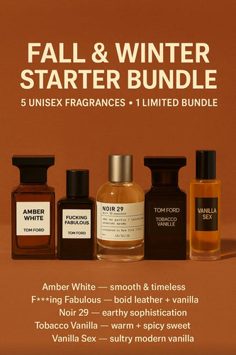 Fall & Winter Starter Bundle women men type (5) 1/3oz roll on bottles perfume cologne fragrance body oil. Alcohol-Free (unisex)